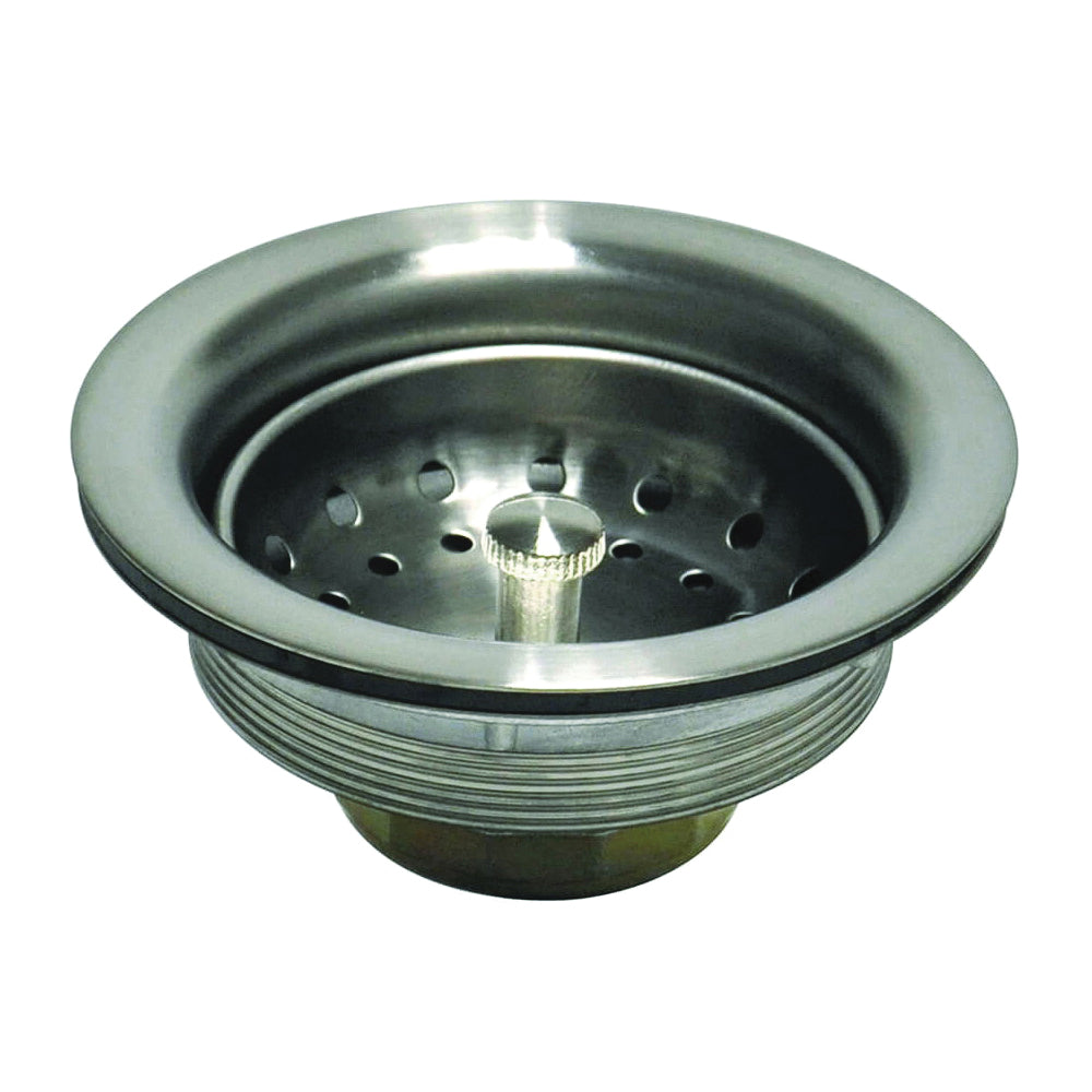 Danco 89302 Basket Strainer Assembly, 3-1/2 in Dia, Brass, Brushed Nickel, For: Universal Sinks