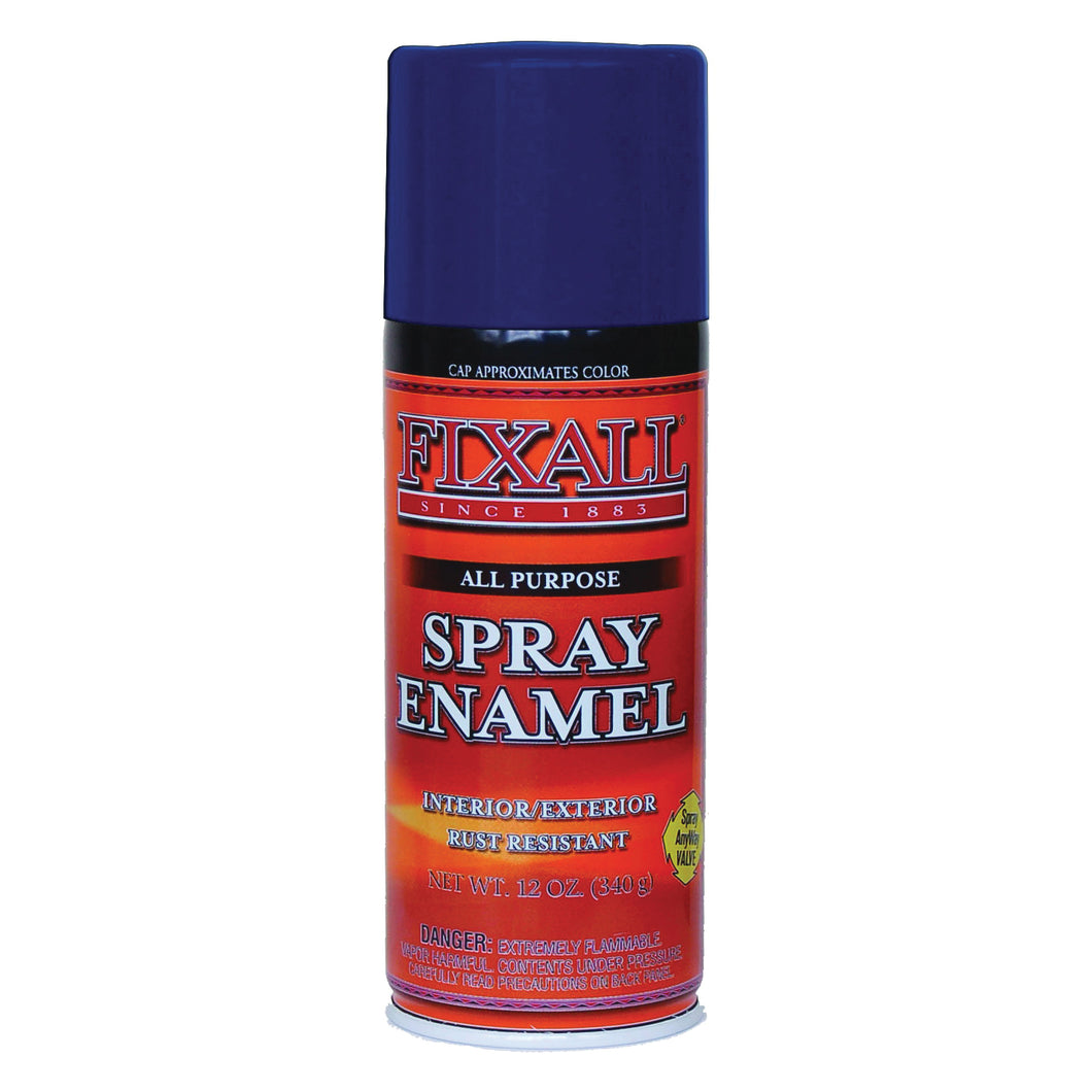 FixALL F1306 Enamel Spray Paint, Dark Blue, 12 oz, Aerosol Can