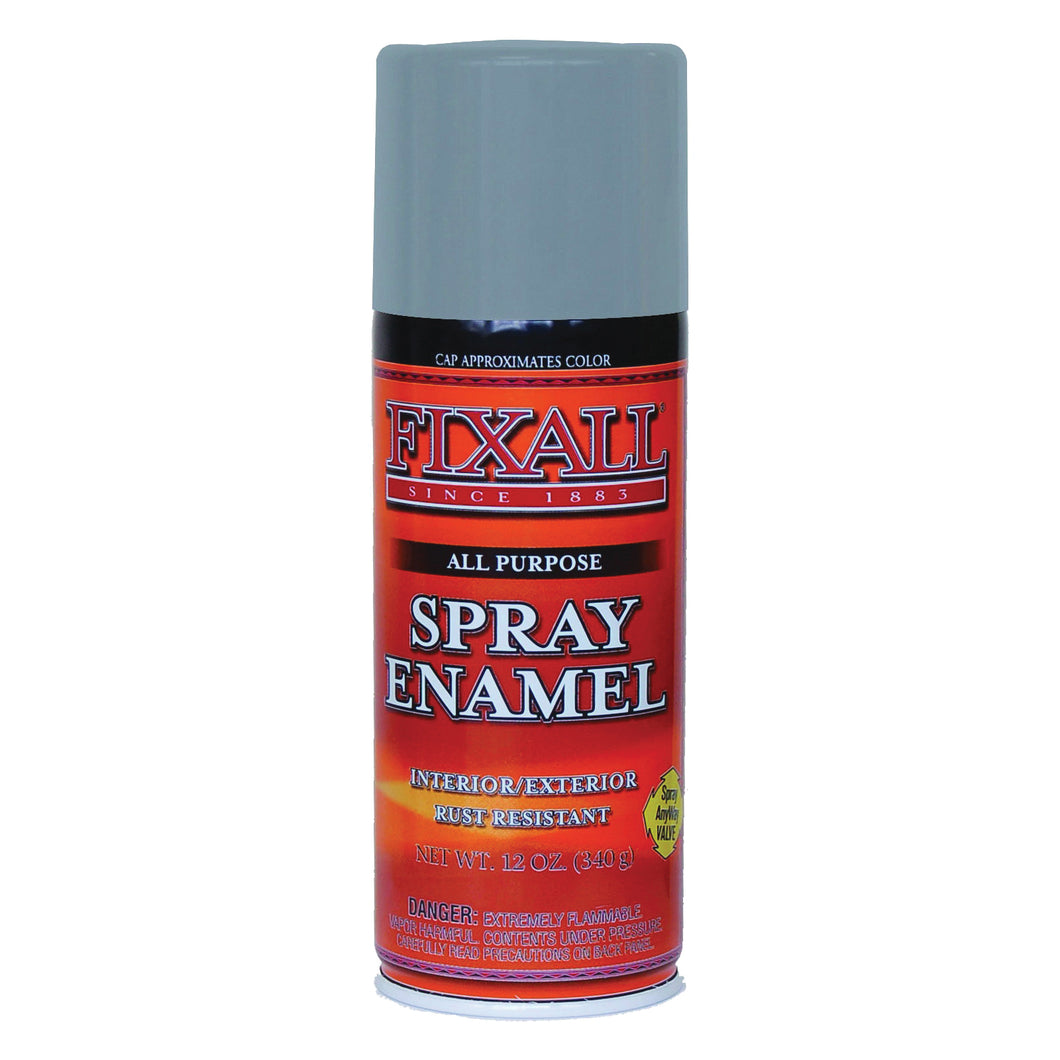 FixALL F1307 Enamel Spray Paint, Aluminum, 12 oz, Aerosol Can