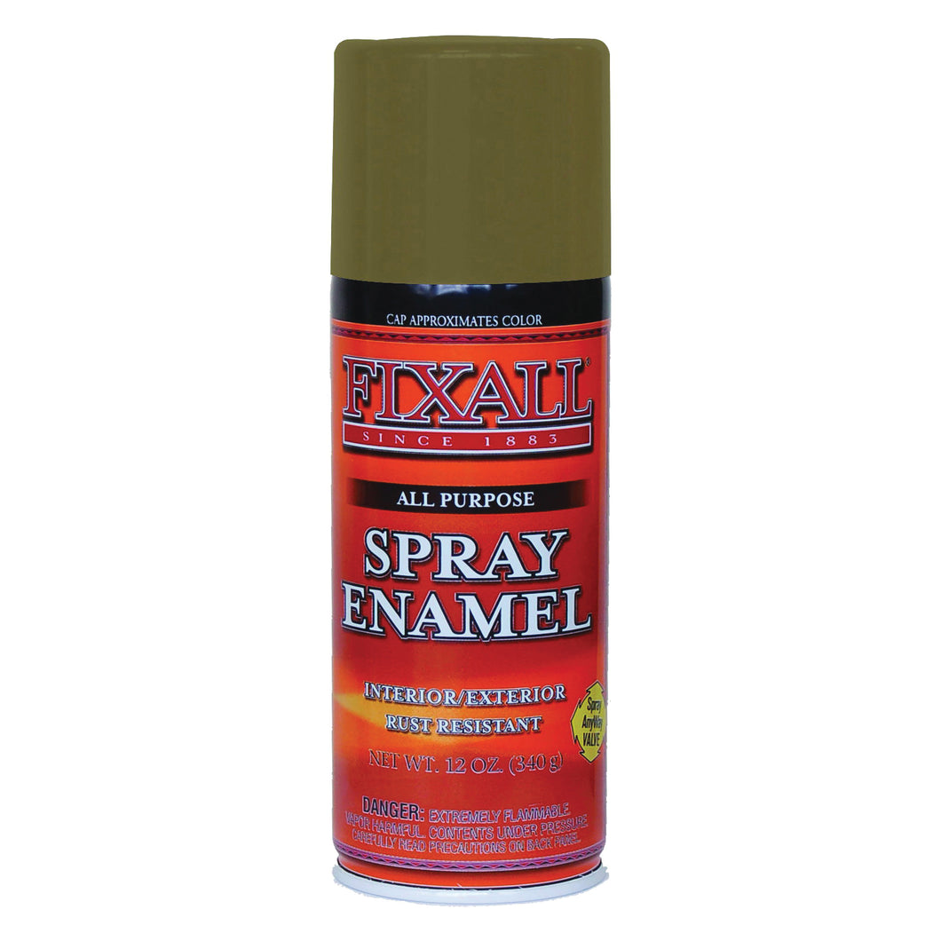 FixALL F1308 Enamel Spray Paint, Gold, 12 oz, Aerosol Can