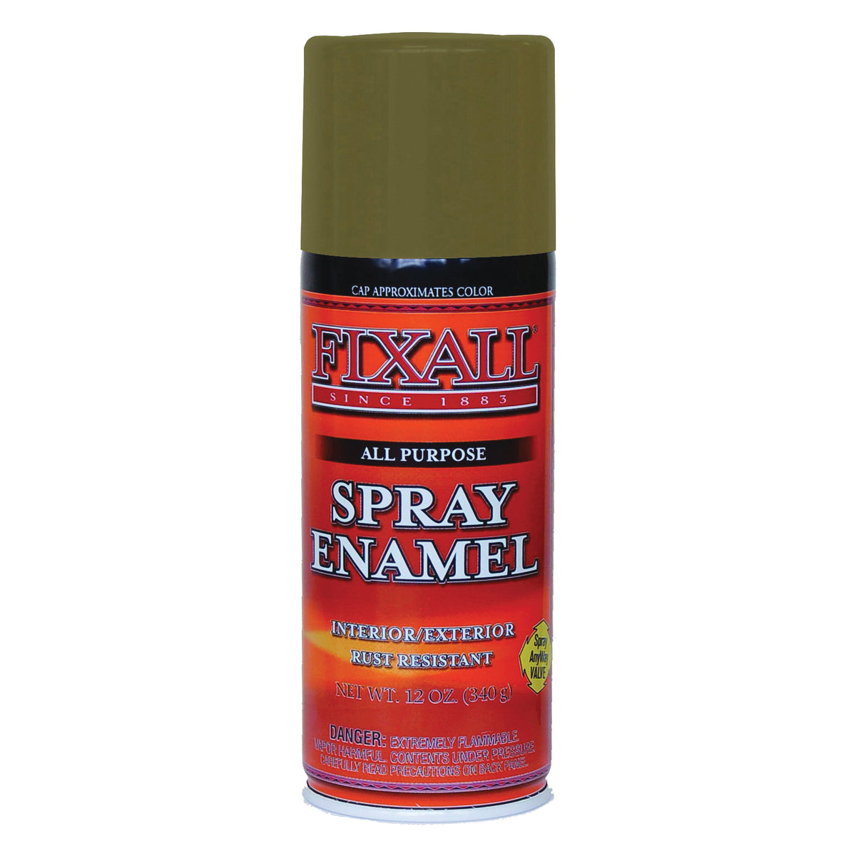 FixALL F1308 Enamel Spray Paint, Gold, 12 oz, Aerosol Can