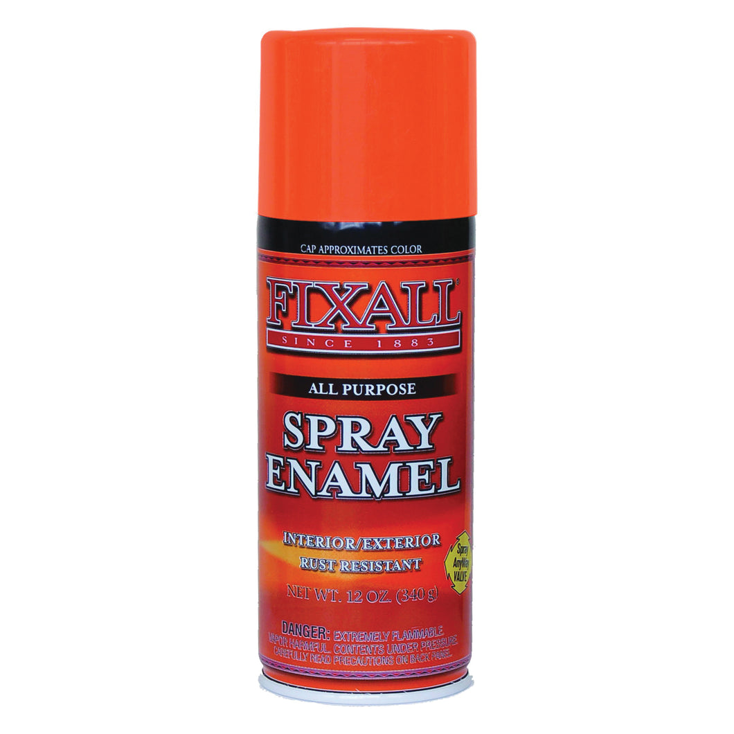FixALL F1313 Enamel Spray Paint, Orange, 12 oz, Aerosol Can