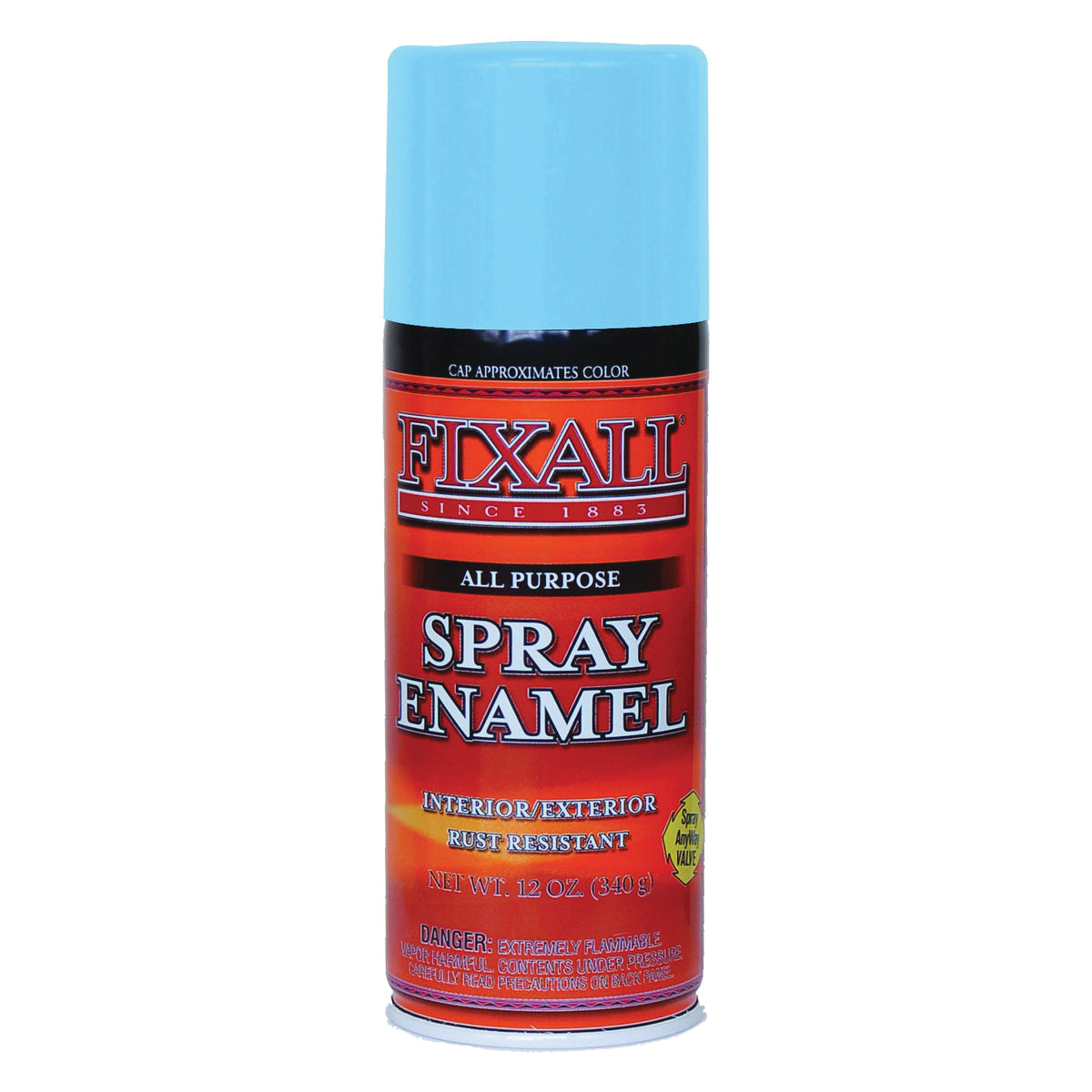 FixALL F1314 Enamel Spray Paint, Sky Blue, 12 oz, Aerosol Can