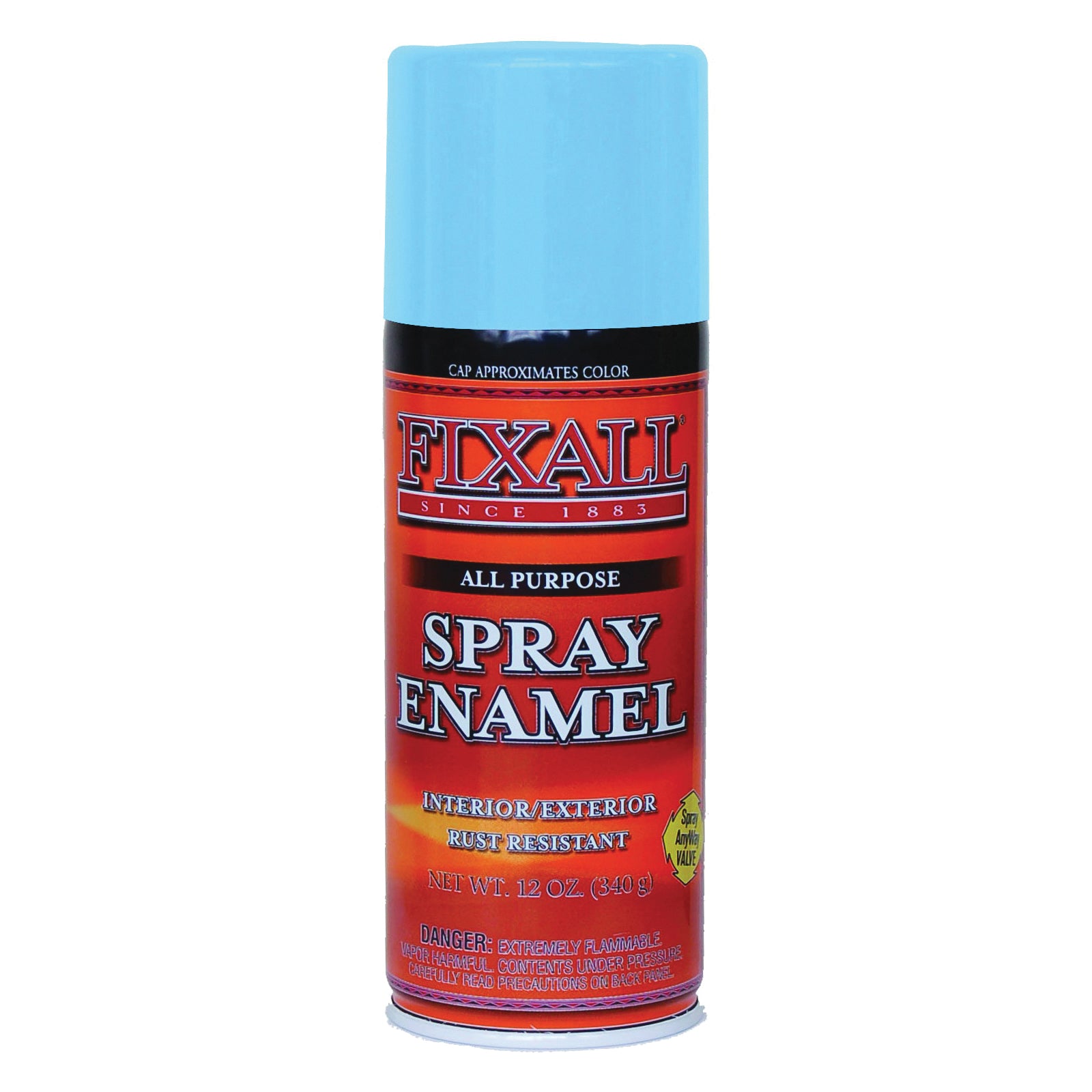 FixALL F1314 Enamel Spray Paint, Sky Blue, 12 oz, Aerosol Can
