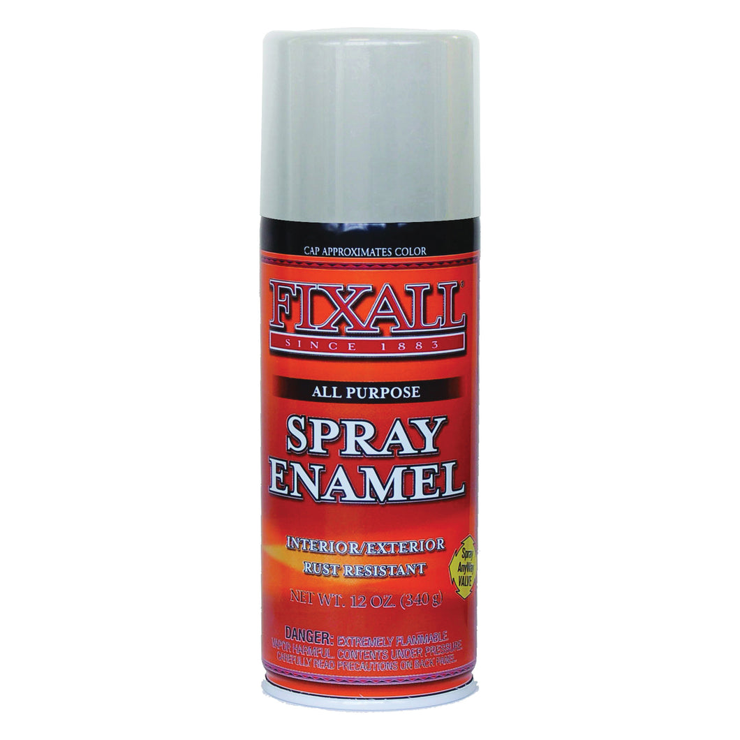 FixALL F1316 Spray Enamel Paint, Liquid, Clear, 12 oz, Aerosol Can
