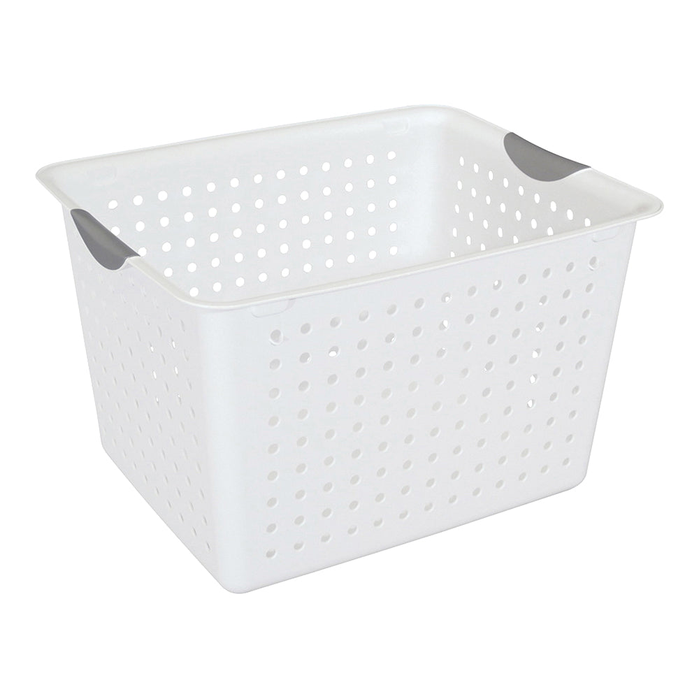 Sterilite Ultra 16288006 Storage Basket, 2 cu-ft Capacity, Plastic, White