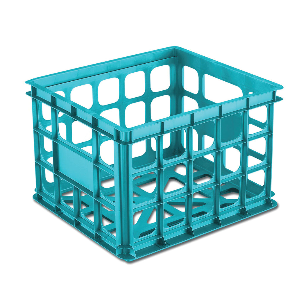 Sterilite 16924306 Stackable Storage Crate, Polypropylene, Blue Aquarium, 15-1/4 in L, 13-3/4 in W, 10-1/2 in H