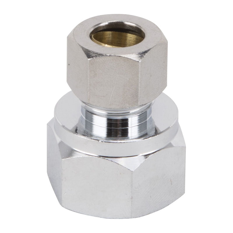 ProSource PMB-259-3L Water Supply Connector, 1/2 x 3/8 in, FIP x Compression, Brass, Chrome