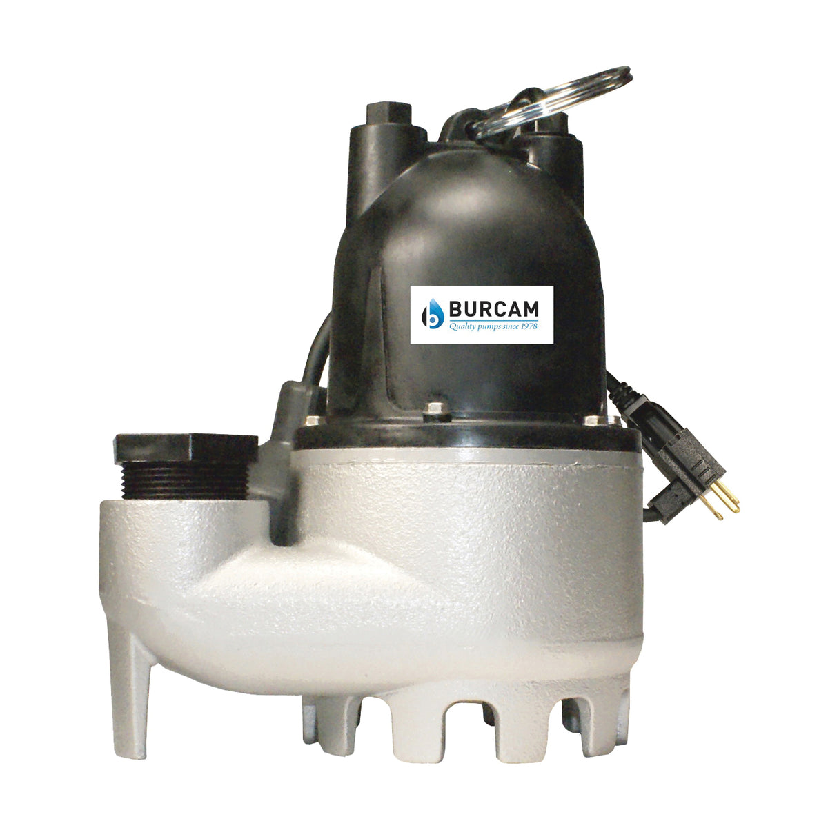 Burcam 300608Z Sump Pump, 7 A, 115 V, 0.33 hp, 1-1/2 in Outlet, 18 ft Max Head, 225 gph, Iron