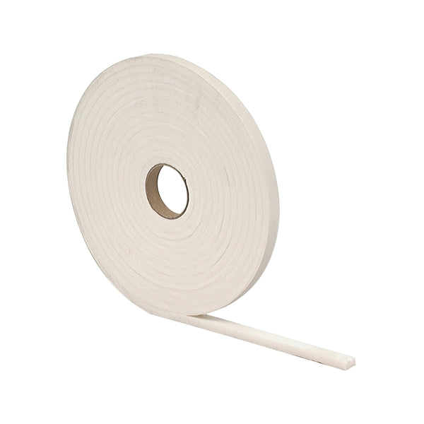 M-D 02733 Foam Tape, 3/8 in W, 17 ft L, 3/16 in Thick, PVC, White