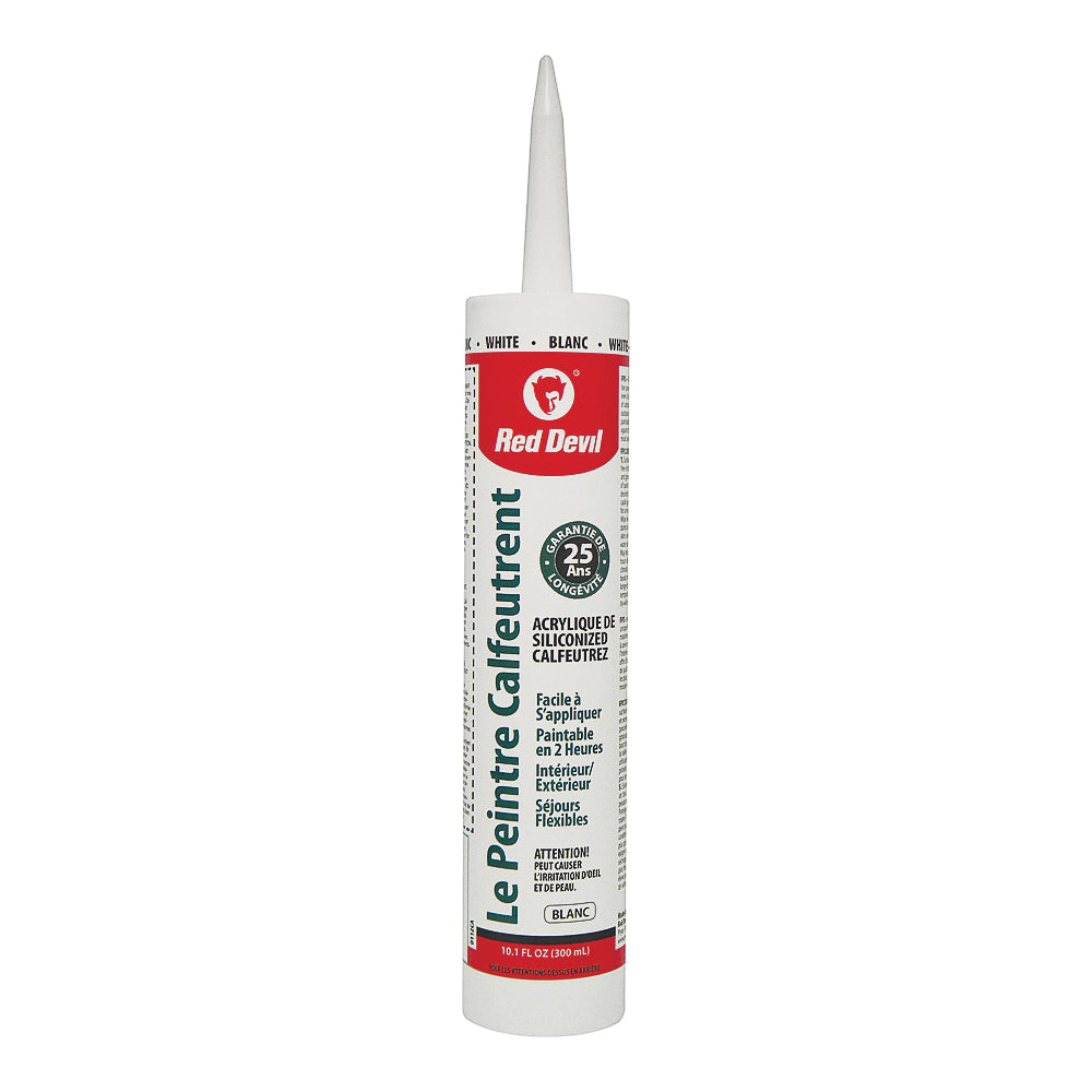 Red Devil 00112CA Acrylic Latex Caulk, White, 10.1 oz Cartridge