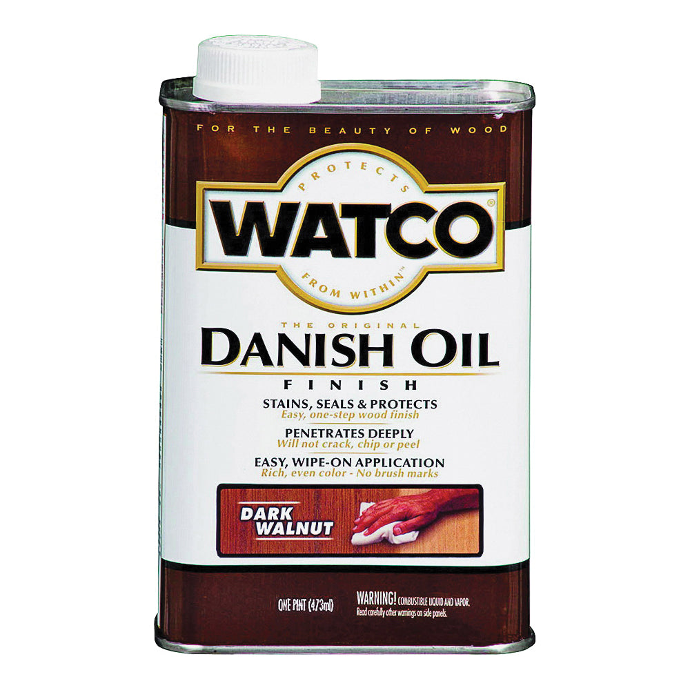 WATCO 65851 Danish Oil, Dark Walnut, Liquid, 1 pt, Can