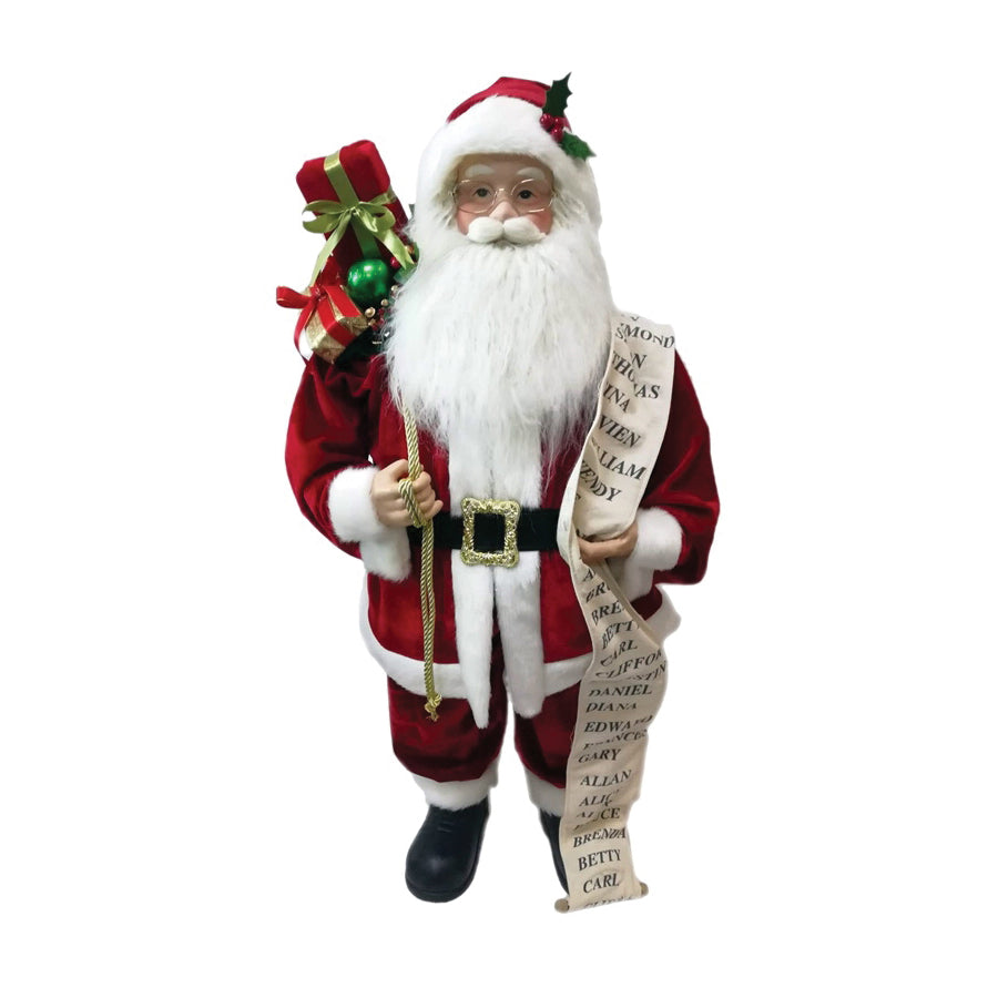 Hometown Holidays 22432 Christmas Figurine, 32 in H, Traditional Santa with Base