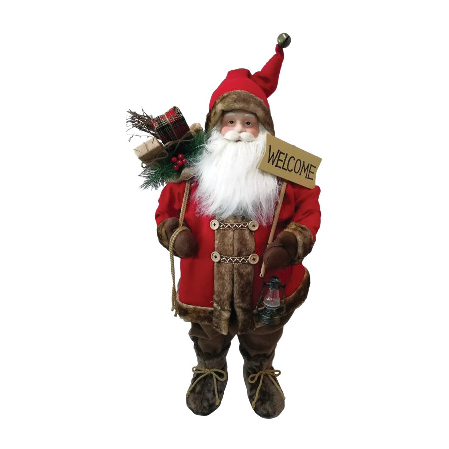 Hometown Holidays 22436 Christmas Figurine, 36 in H, Santa with Welcome Sign