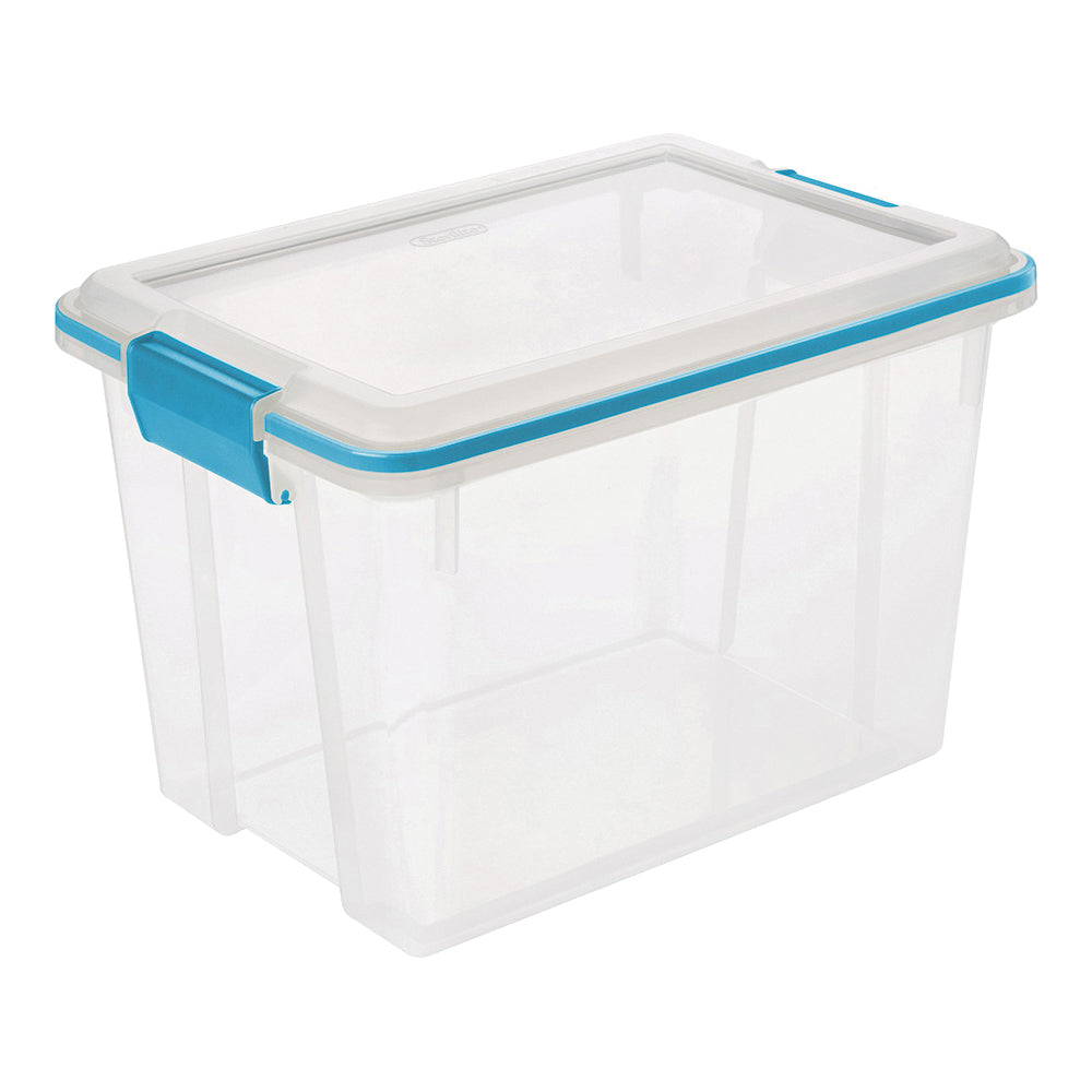 Sterilite 19324306 Gasket Box, Plastic, Blue Aquarium/Clear, 16-1/8 in L, 11-1/4 in W, 10-7/8 in H