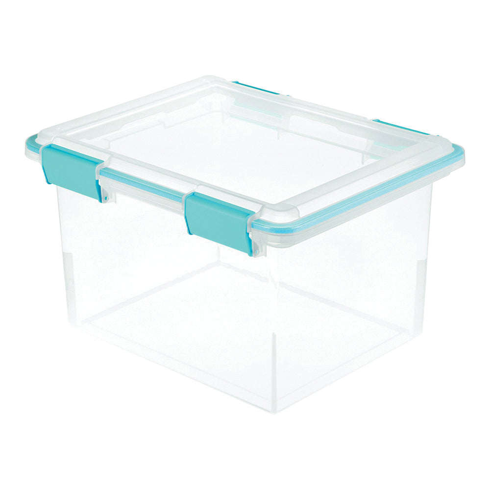Sterilite 19334304 Gasket Box, Plastic, Blue Aquarium/Clear, 18-1/2 in L, 14-7/8 in W, 11-1/8 in H