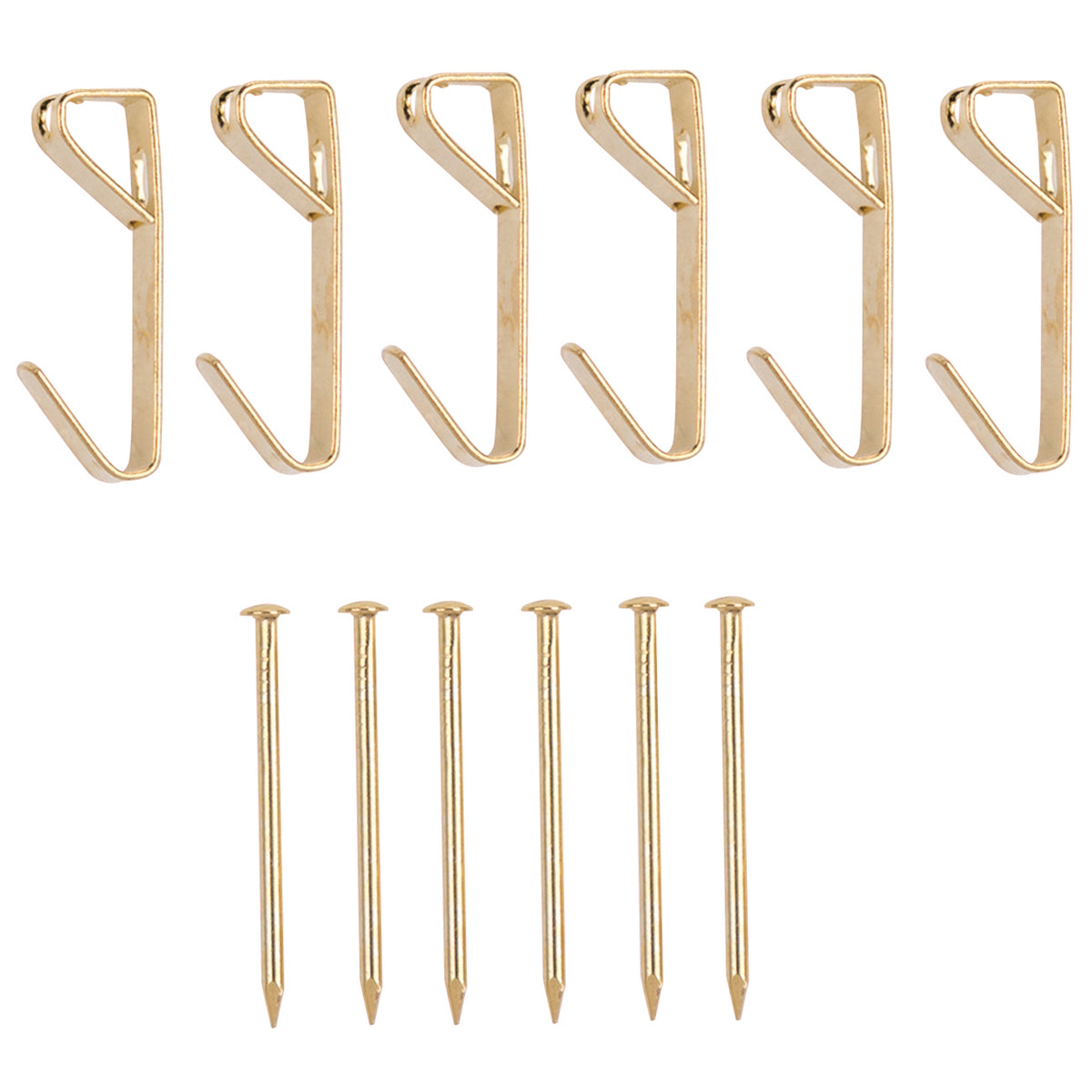 ProSource PH-122306-PS Picture Hanger, 30 lb, Steel, Polished Brass, Brass, Nail-In Mounting