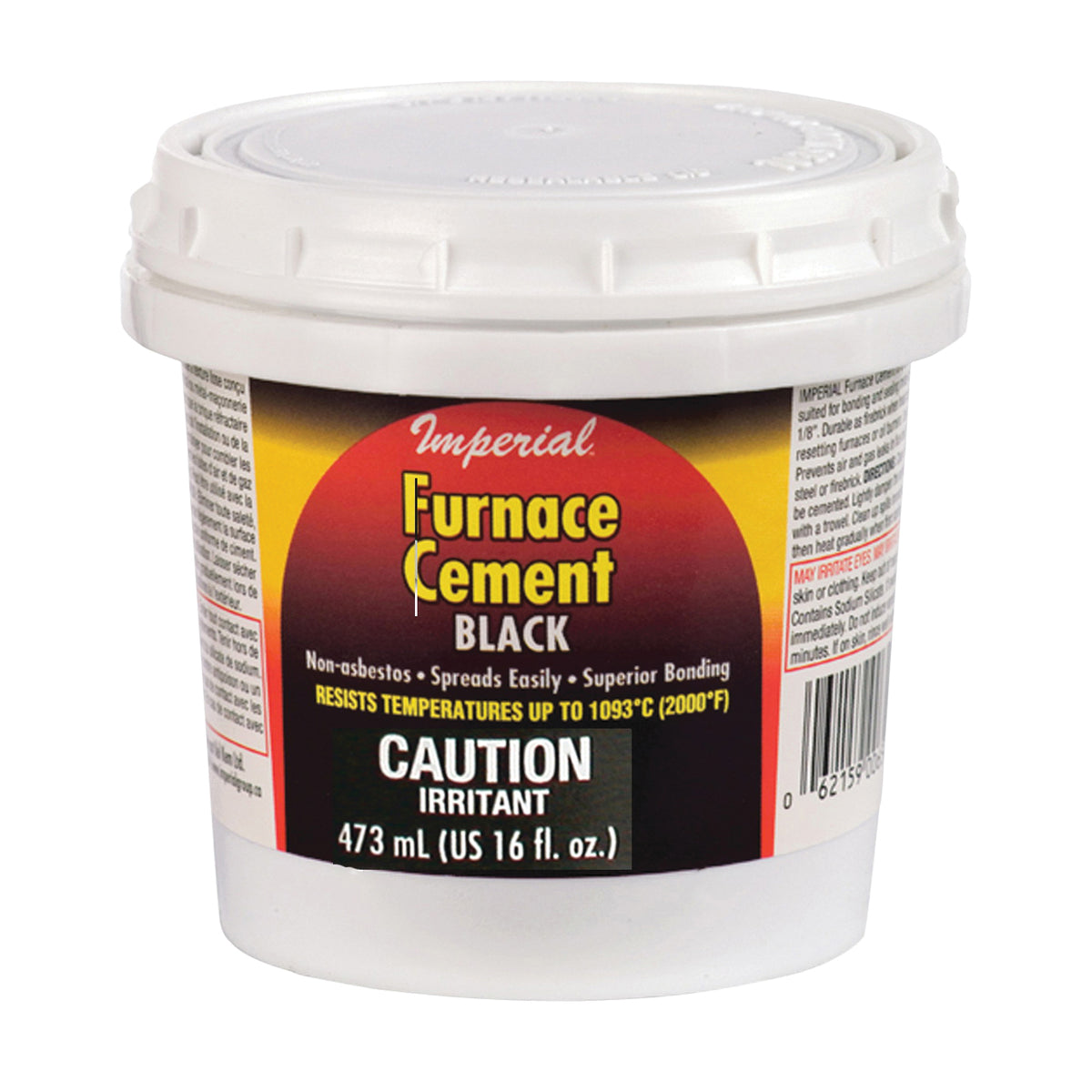 Imperial KK0295-A Furnace Cement, Paste, Black, 16 oz Tub