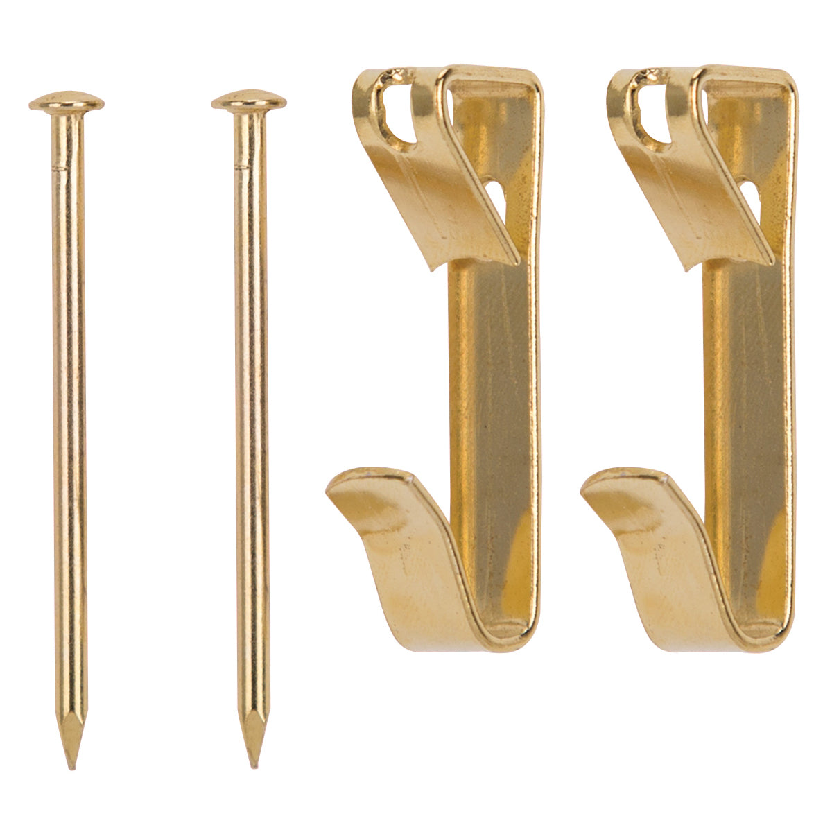 ProSource PH-122310-PS Picture Hanger, 100 lb, Steel, Polished Brass, Brass, Nail-In Mounting