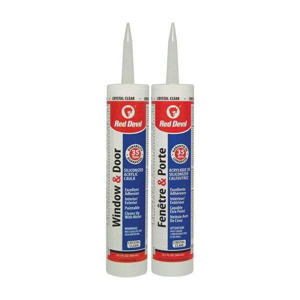Red Devil 00135CA Silicone Acrylic Sealant, Clear, 10.1 oz Cartridge