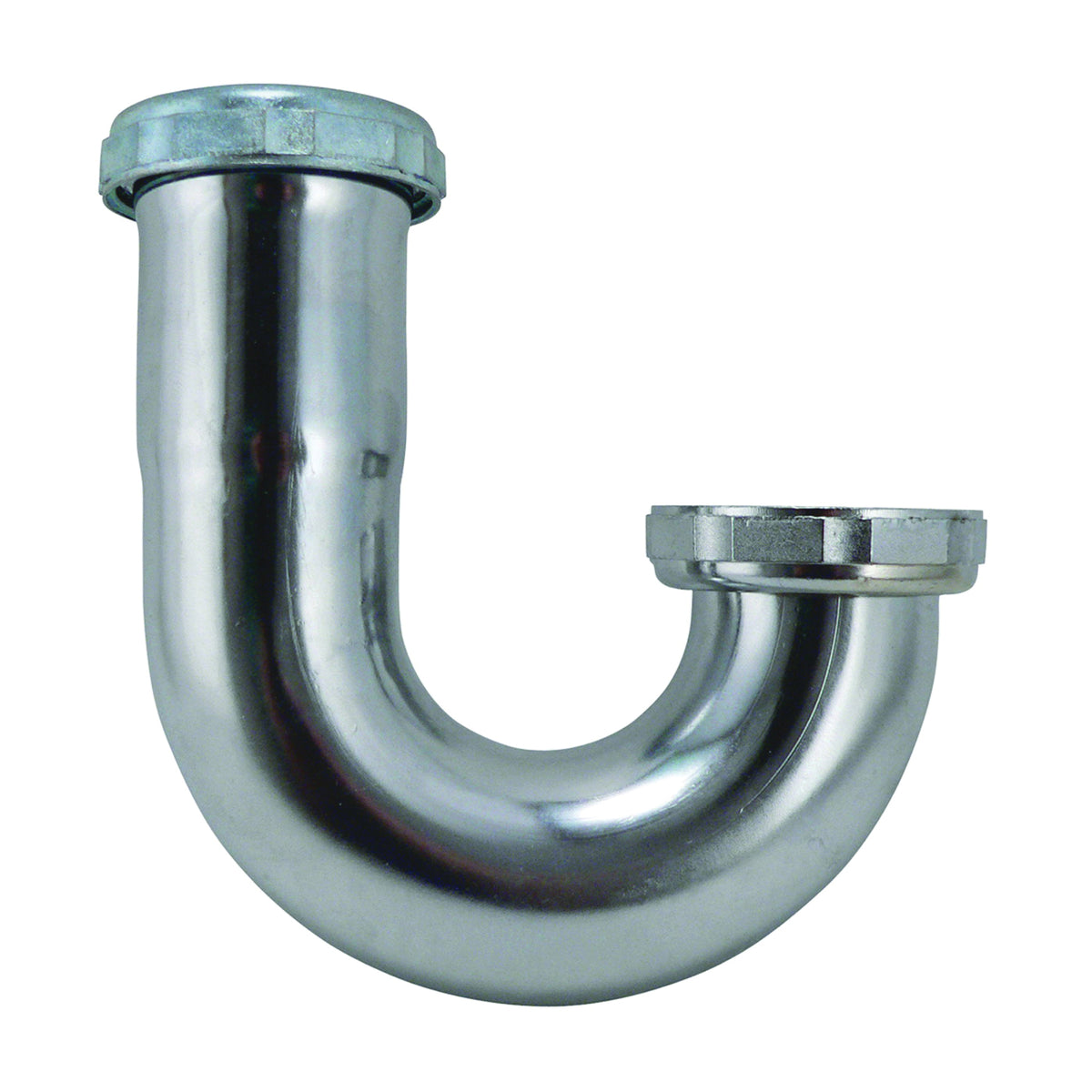 Plumb Pak PP7CP J-Bend with Nut, 1-1/2 in, Slip Joint, Brass, Chrome
