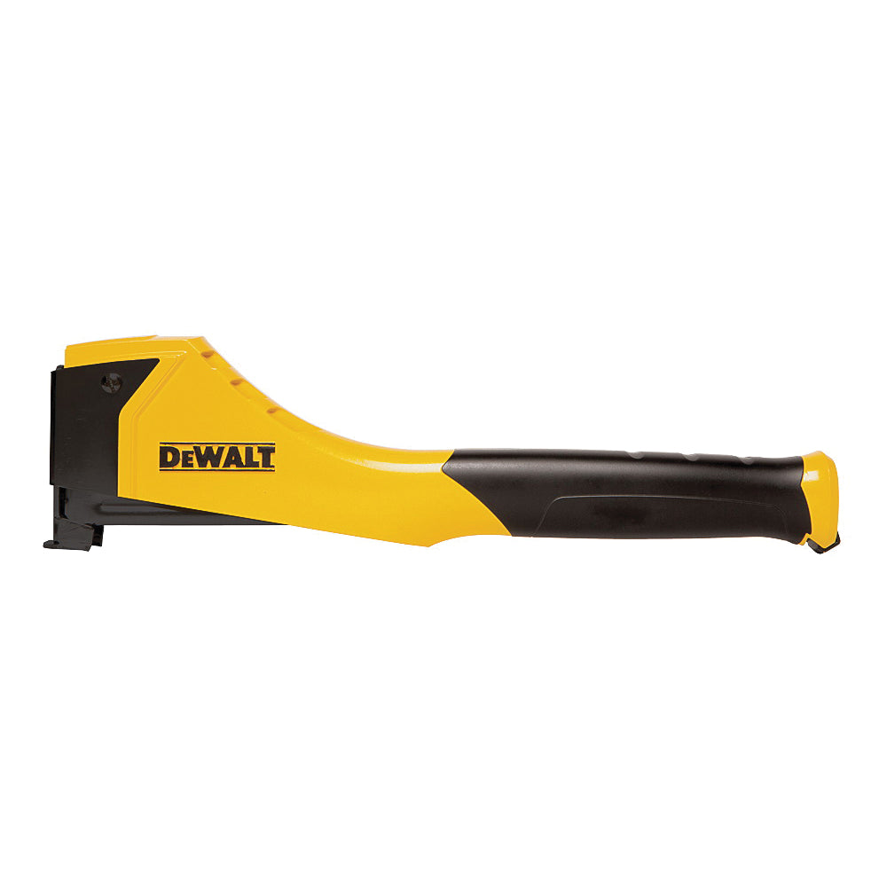 DeWALT DWHTHT450 Hammer Tacker, 150 Magazine, 27/64 in W Crown, 1/2 to 9/16 in L Leg, Black/Orange