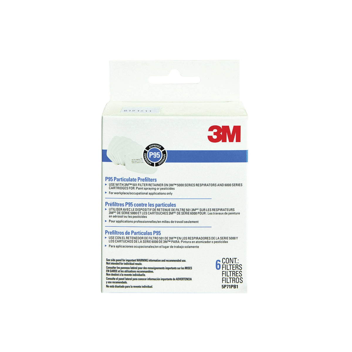 3M TEKK Protection 5P71PB1-B Filter, Particulate Filter, P95 Filter