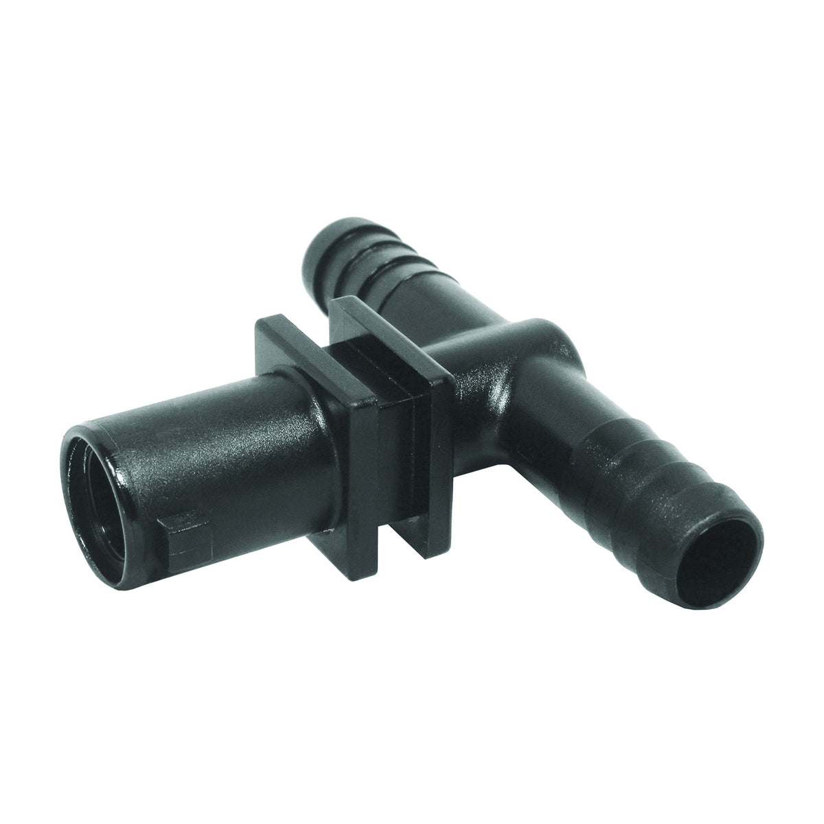 GREEN LEAF Y8231011 Dry Boom Nozzle Body Tee, 3/4 in, Quick x Hose Barb, 7 psi Pressure, EPDM Rubber