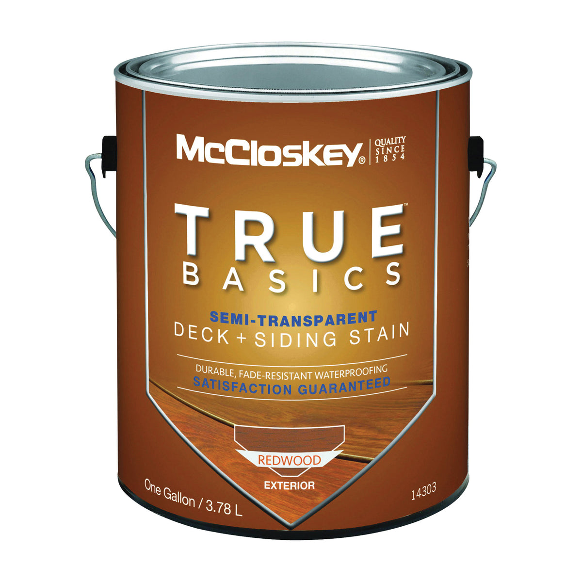 McCloskey True Basics 080.0014303.007 Deck and Siding Stain, Redwood, Liquid, 1 gal