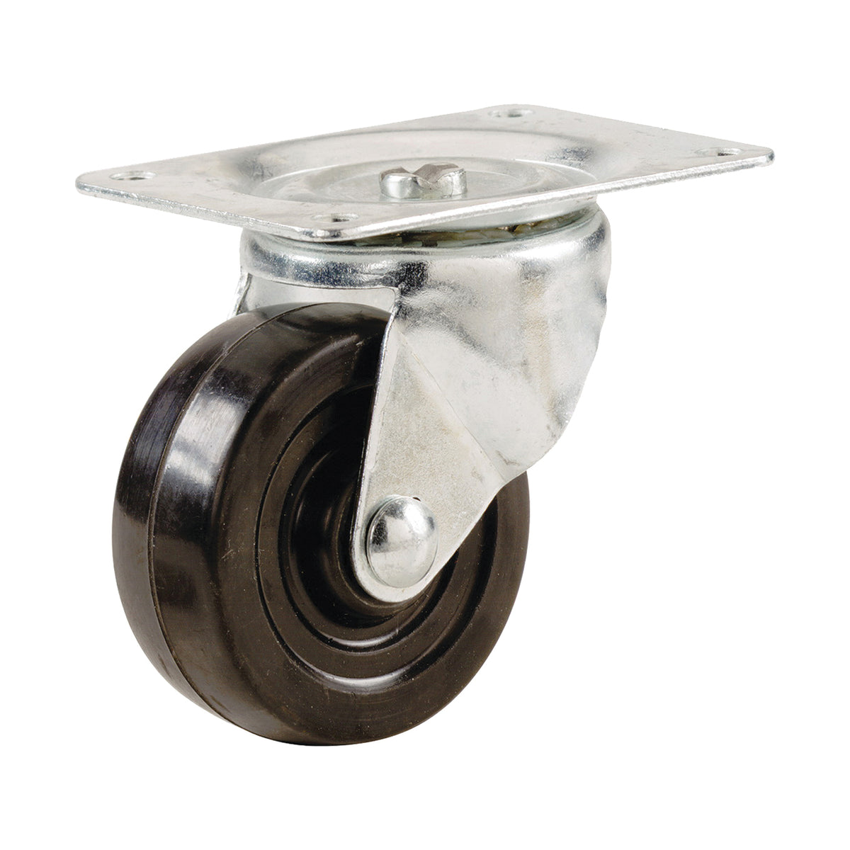 Shepherd Hardware 9477 Swivel Caster, 2 in Dia Wheel, 7/8 in W Wheel, Rubber Wheel, 90 lb