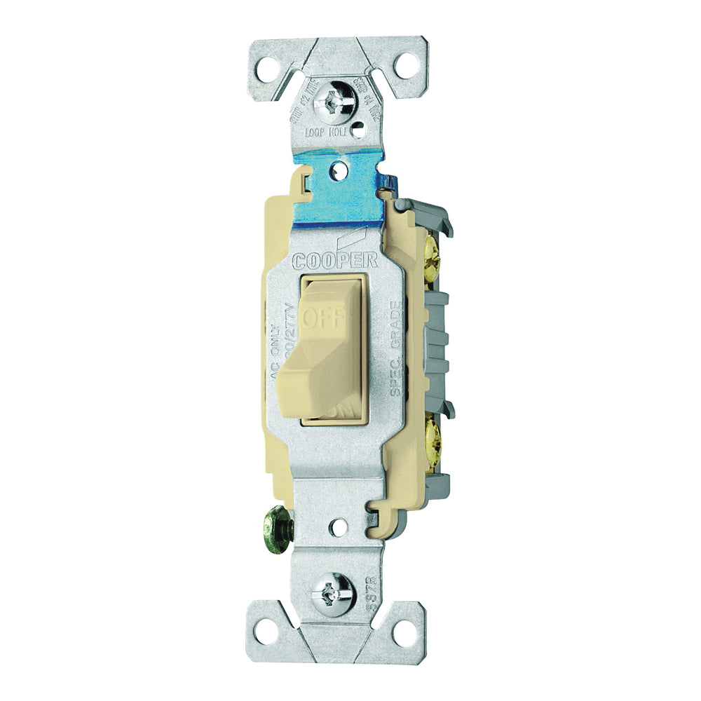 Eaton Wiring Devices CS115V Toggle Switch, 15 A, 120/277 V, Screw Terminal, Nylon Housing Material, Ivory