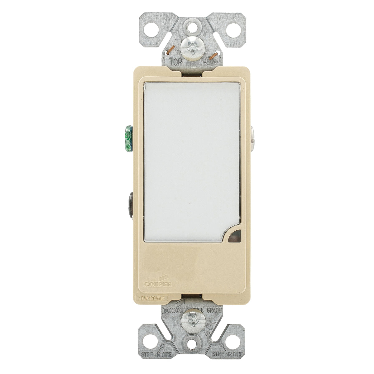 Eaton Cooper Wiring Patrol Series 7737LA-BOX Night Light, 15 A, 120 V, 1 W, 3-Lamp, LED Lamp, Light Almond Light