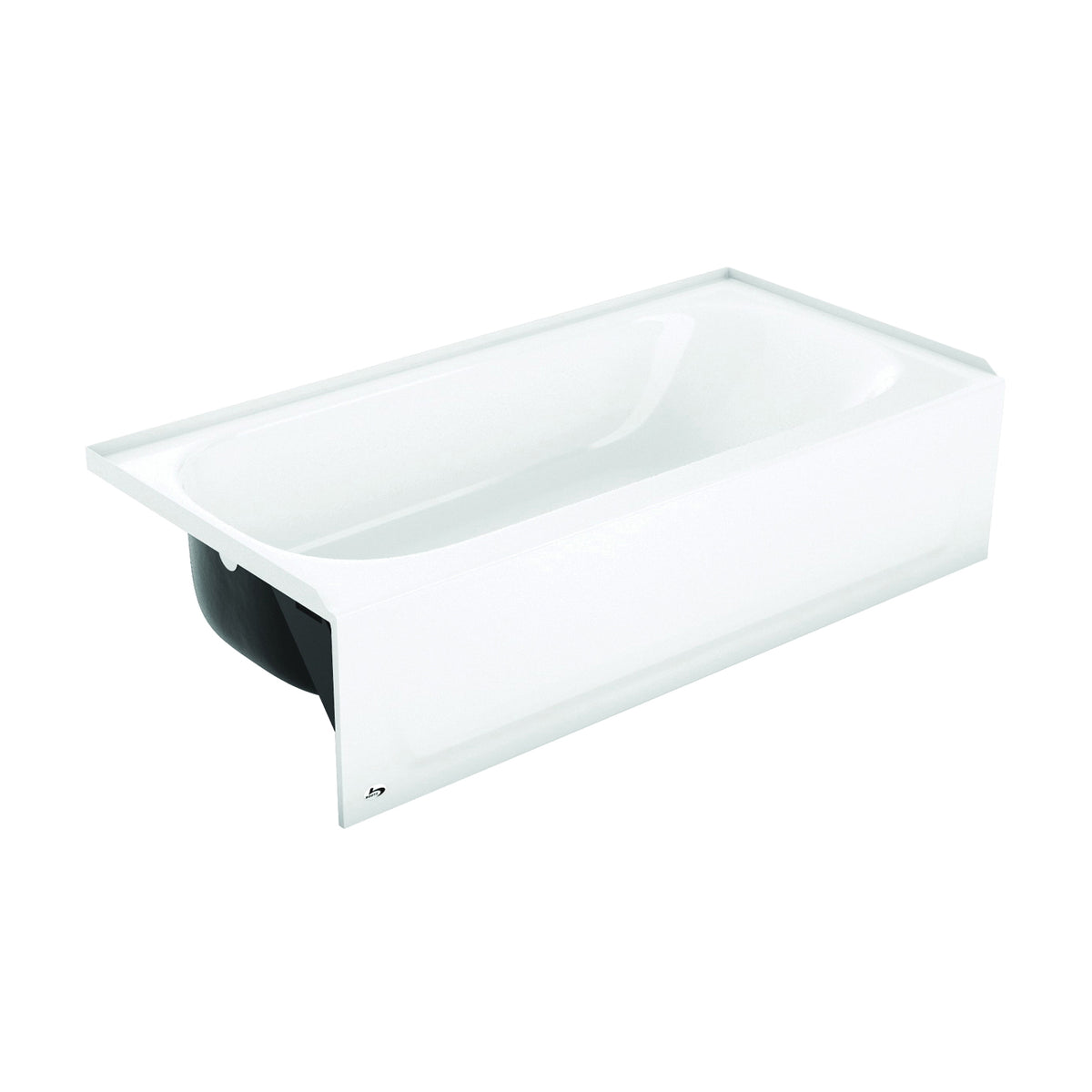 BOOTZ Aloha 011-2365-00 Bathtub, 42 gal Capacity, 60 in L, 30 in W, 14-1/4 in H, Alcove Installation, Steel, White