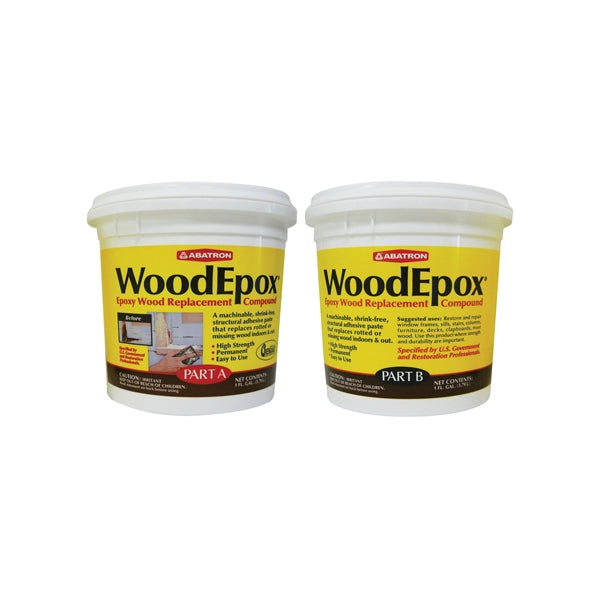 ABATRON WoodEpox WE2GKR Wood Restoration System, Paste, Slight Ammonia, Tan/White, 2 gal