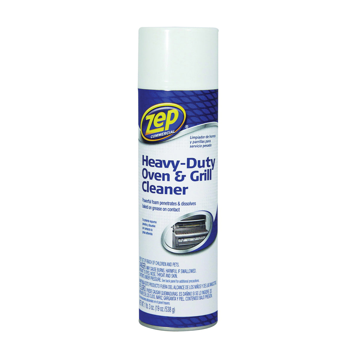 Zep ZUOVGR19 Oven and Grill Cleaner, 19 oz Aerosol Can, Foam, Light Gray