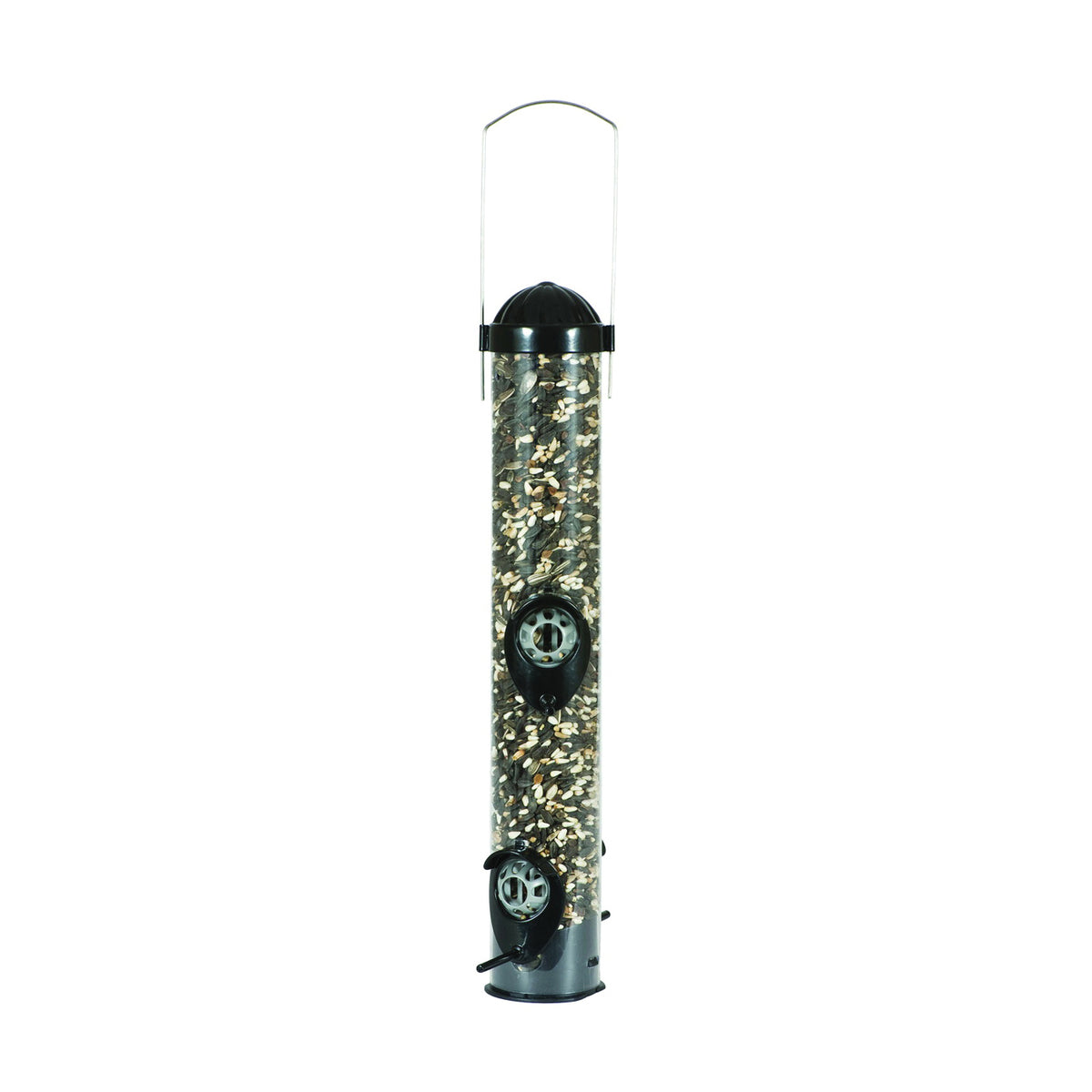 Perky-Pet 386 Squirrel Shield Feeder, 16-1/2 in H, 1 lb, Metal/Plastic, Black, Hanging/Pole Mounting