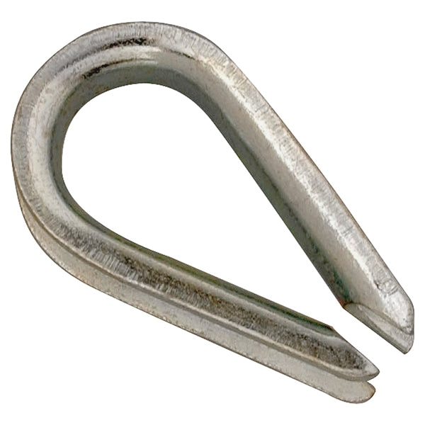 Campbell T7670609 Wire Rope Thimble, 1/8 in Dia Cable, Malleable Iron, Electro-Galvanized