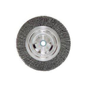 Weiler 36064 Wire Wheel Brush, 5 in Dia, 5/8 to 1/2 in Arbor/Shank, 0.006 in Dia Bristle, Carbon Steel Bristle