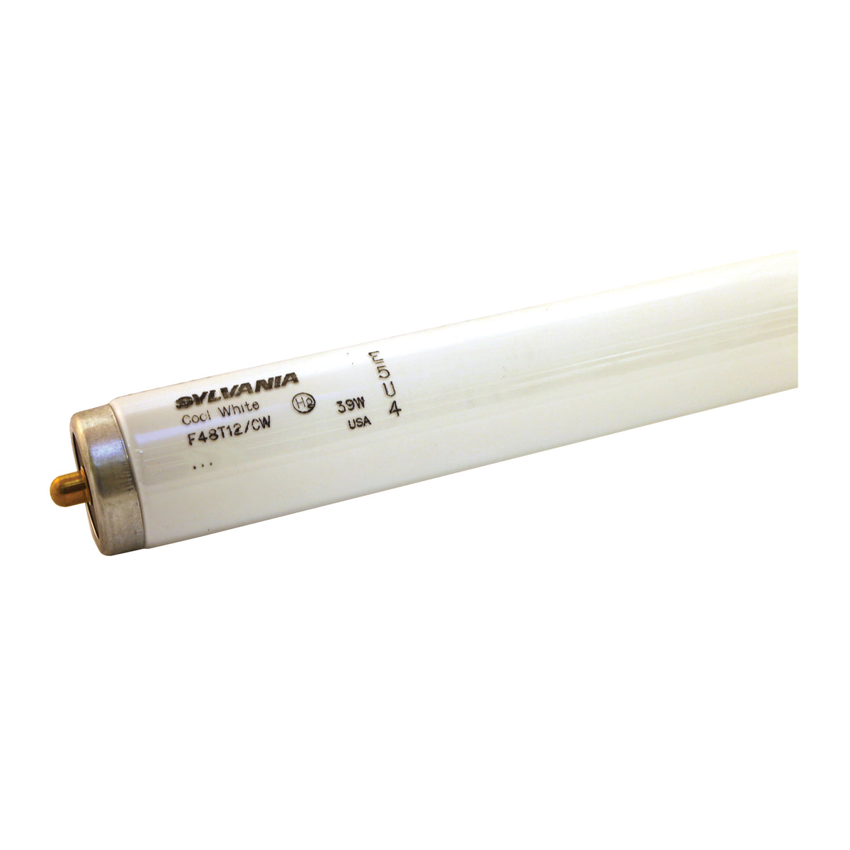 Sylvania 24830 Fluorescent Bulb, 39 W, T12 Lamp, Single Pin Lamp Base, 2482 Lumens, 4200 K Color Temp, Cool White Light