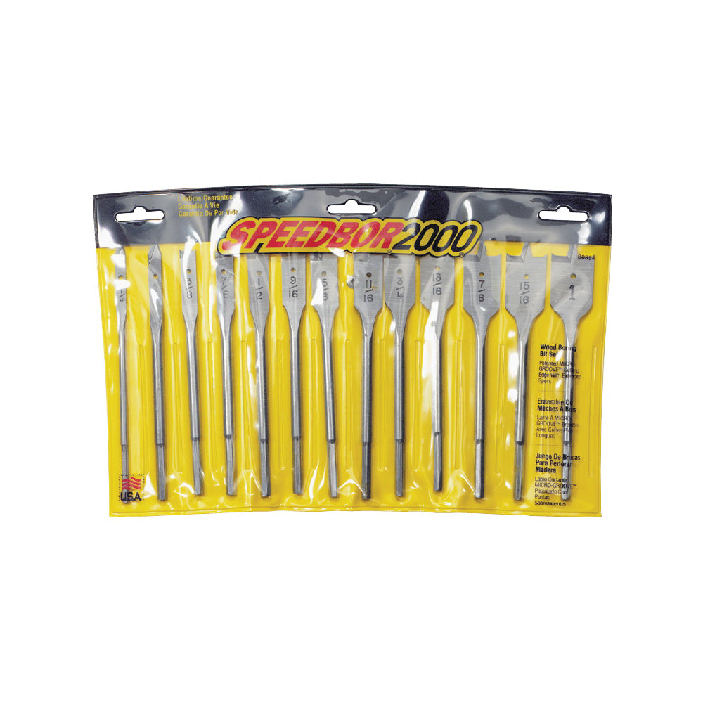 IRWIN 88894 Spade Bit Set, Standard, 13-Piece, Steel