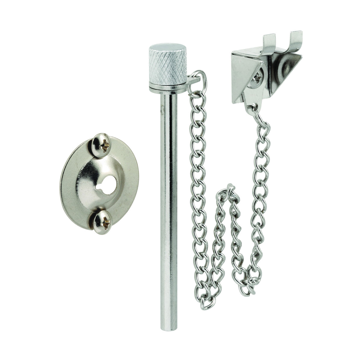 Prime-Line U 9858 Patio Door Lock, Steel, Chrome, 1-3/8 to 1-3/4 in Thick Door