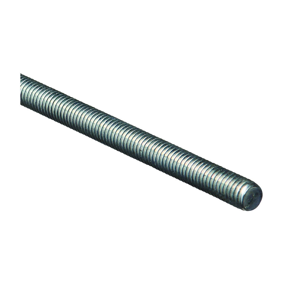 Stanley Hardware N179-440 Threaded Rod, 7/16-14 Thread, 24 in L, A Grade, Steel, Zinc, UNC Thread