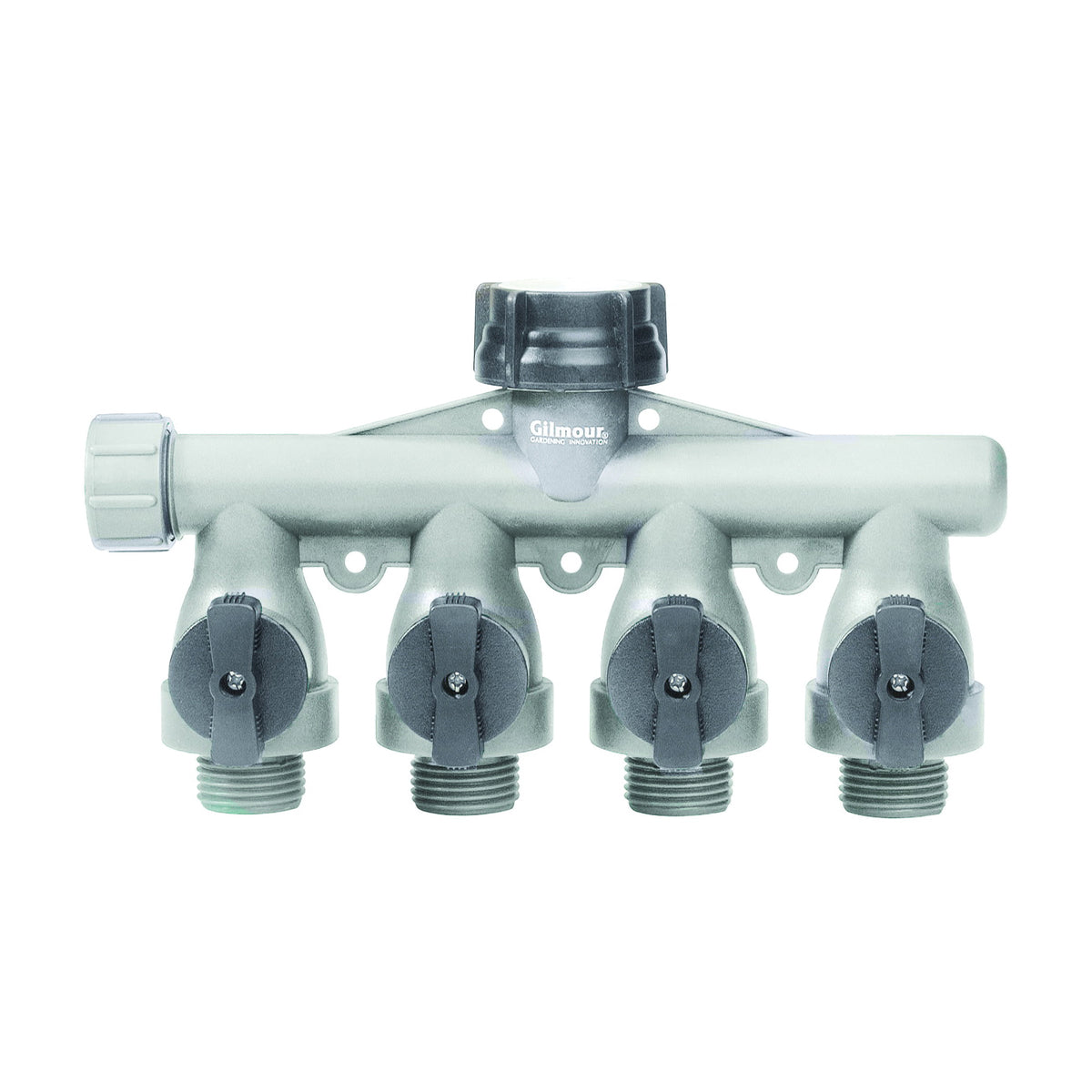 Gilmour 800414-1001 Shut-Off Valve, 3/4 in, GHT, 4 -Port/Way, 60 psi Pressure, Polymer Body