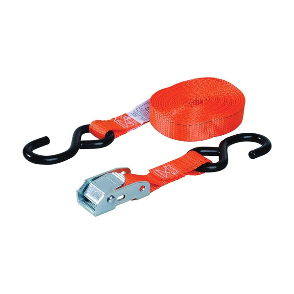 KEEPER 89115-10 Tie-Down, 1 in W, 15 ft L, Orange, 400 lb, S-Hook End Fitting