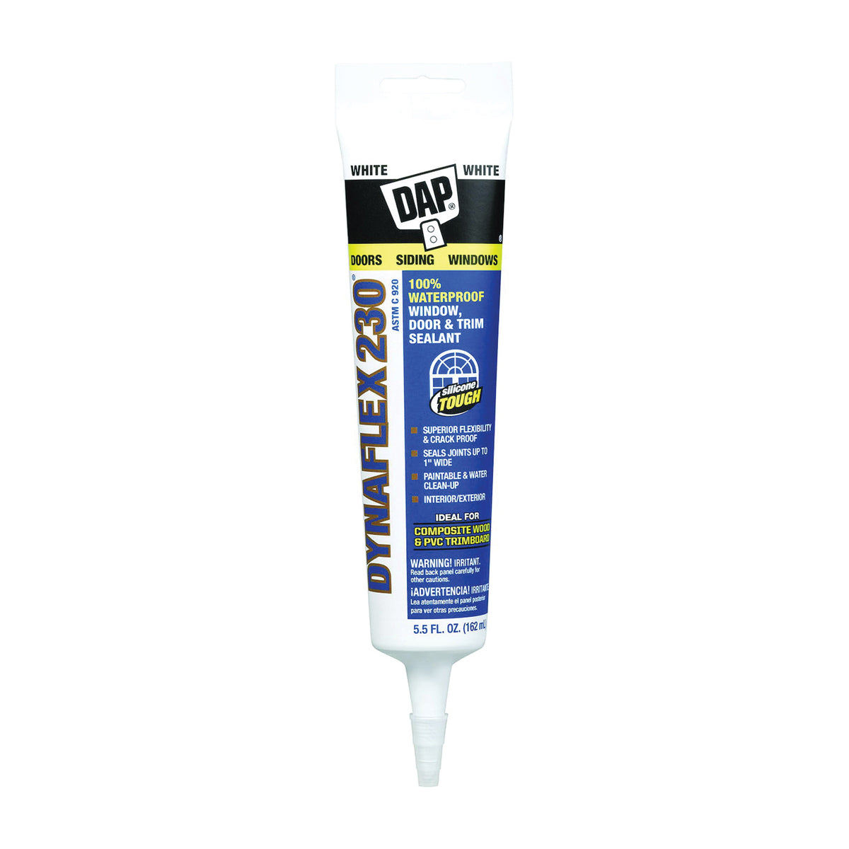 DAP 18860 Premium Sealant, Clear, 1 day Curing, 40 to 100 deg F, 5.5 oz Squeeze Tube