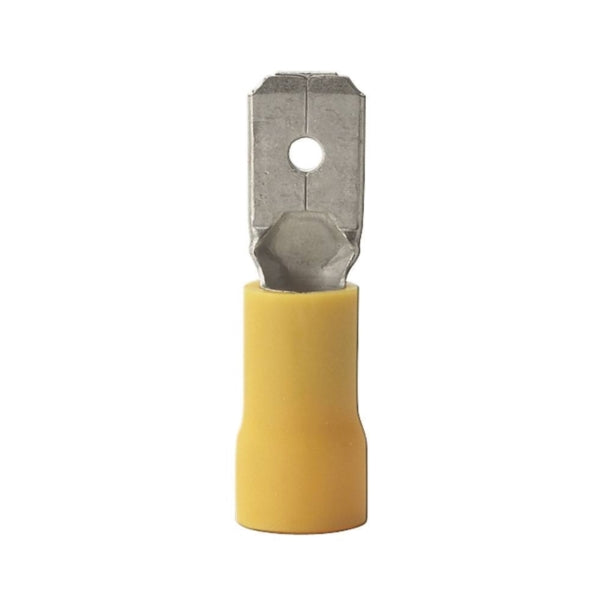 GB 20-145M Disconnect Terminal, 600 V, 12 to 10 AWG Wire, 1/4 in Stud, Vinyl Insulation, Yellow
