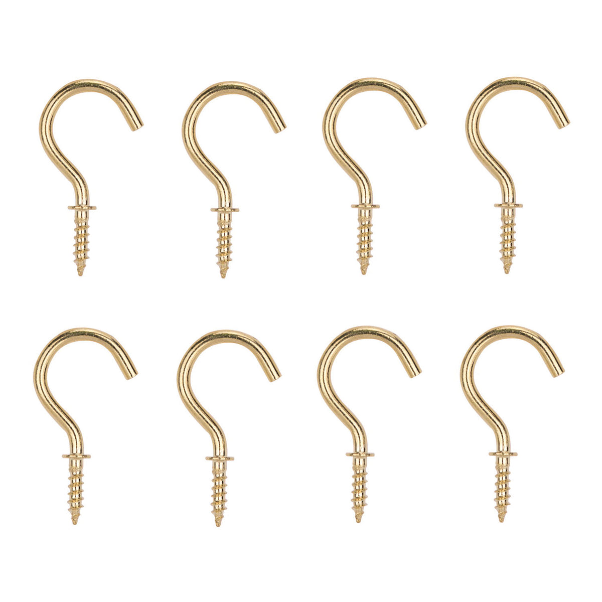 ProSource PH-122314-PS Cup Hook, 1/8 in Thread, 33 mm L, Brass, Brass Plated