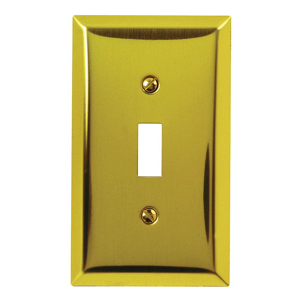 Amerelle 163TBR Wallplate, 4-15/16 in L, 2-7/8 in W, 1 -Gang, Steel, Polished Brass