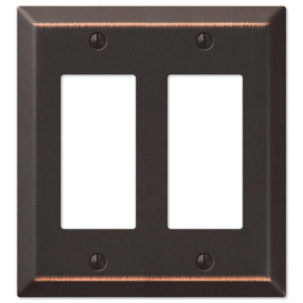 Amerelle Century 163RRDB Wallplate, 4-15/16 in L, 4-9/16 in W, 2 -Gang, Steel, Bronze