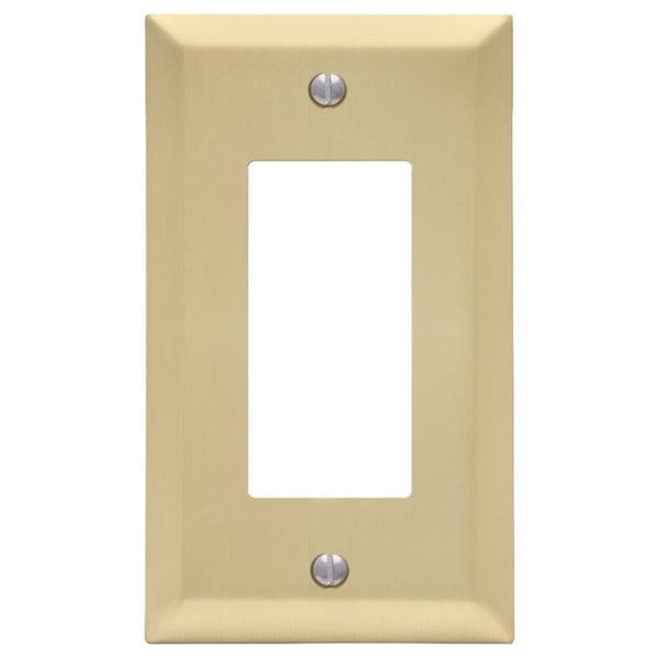 Amerelle Century 163RSB Wallplate, 4-15/16 in L, 2-7/8 in W, 1 -Gang, Steel, Gold, Satin Brass